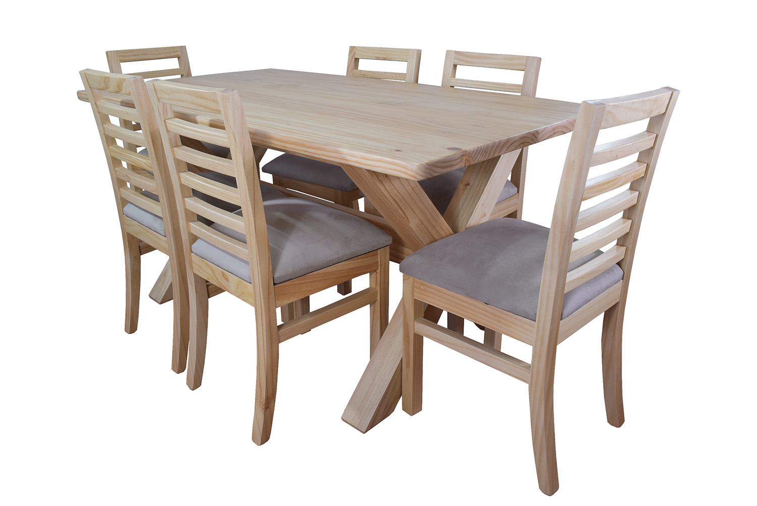 Comedor Cruz 6 Sillas Venecia Tapiz Beige