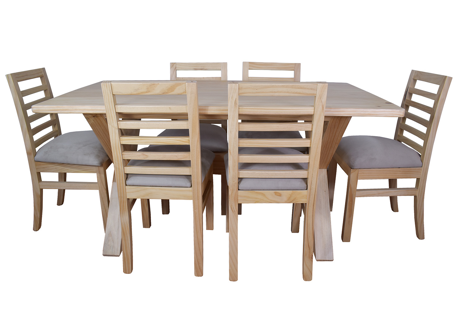 Comedor Cruz 6 Sillas Venecia Tapiz Beige