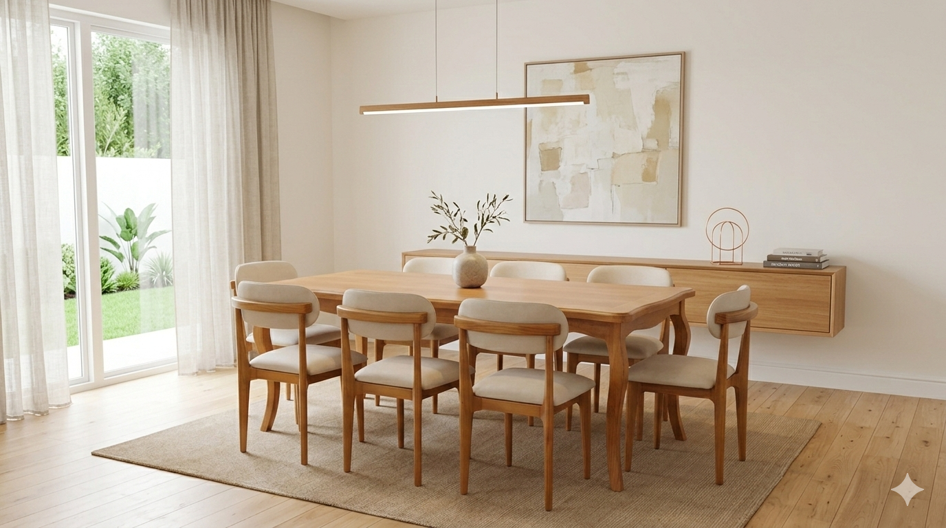 Comedor Monaco 100×200 con 8 Sillas